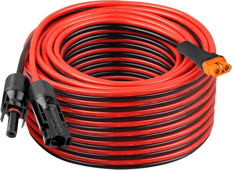 Kimbluth 10AWG 50FT Solar to XT60i Extension Cable 3 6 10 35 50 75 100FT Heavy Duty Adapter Cable Connector XT60i Wire for Portable Power Station, Solar Panel, RV, Battery - Image 1